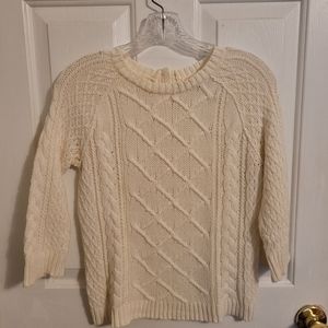 LOFT Petite Cream Knit Sweater